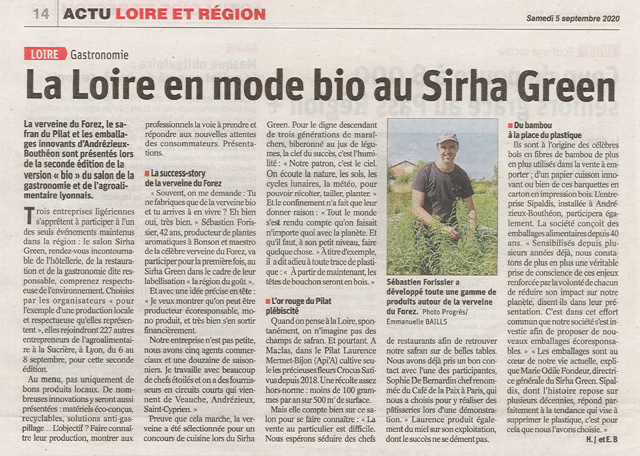 Article Le Progrès Sirha Green 2020